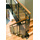 stair rail of steel, stainless mesh, resin and cherry hardwood